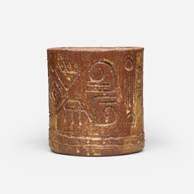 Win Ng Early Studio Brush Pot, circa 1960 Early glazed stoneware brush pot by Win Ng, dating to circa 1960. The...