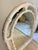Large white lacquered palm frond arched wall mirror in the style of Serge Roche Gampel Stoll