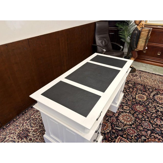 English Chesterfield Desk in White For Sale - Image 16 of 18