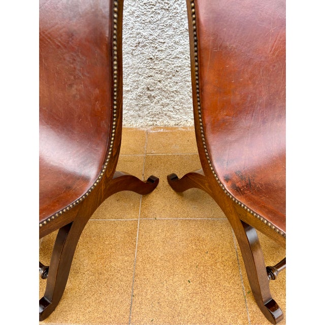 Pair of Valenti Leather Lounge Chairs, Spain, Mid-20th Century For Sale - Image 12 of 15