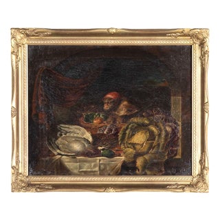 Monkey, 1850, Oil on Canvas, Framed For Sale