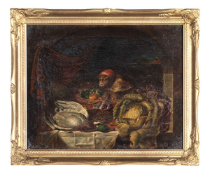 Monkey, 1850, Oil on Canvas, Framed