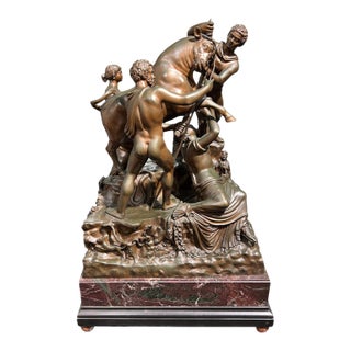 Antique Italian Grand Tour Bronze Sculpture of the Farnese Bull /Nelli Foundry For Sale