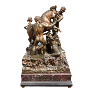 Antique Italian Grand Tour Bronze Sculpture of the Farnese Bull /Nelli Foundry
