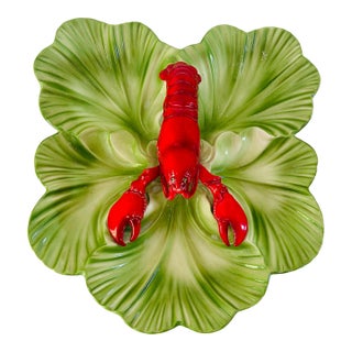 1950's Brad Keeler California Pottery Large Sectional Lobster Dish/Tray For Sale