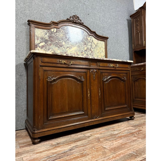 Napoleon III Oak Sideboard, 1850s For Sale - Image 3 of 9