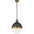 Hicks Large Pendant in Bronze and Hand-Rubbed Antique Brass with White Glass Designer: Thomas O'Brien Canopy: 4.75" Round...