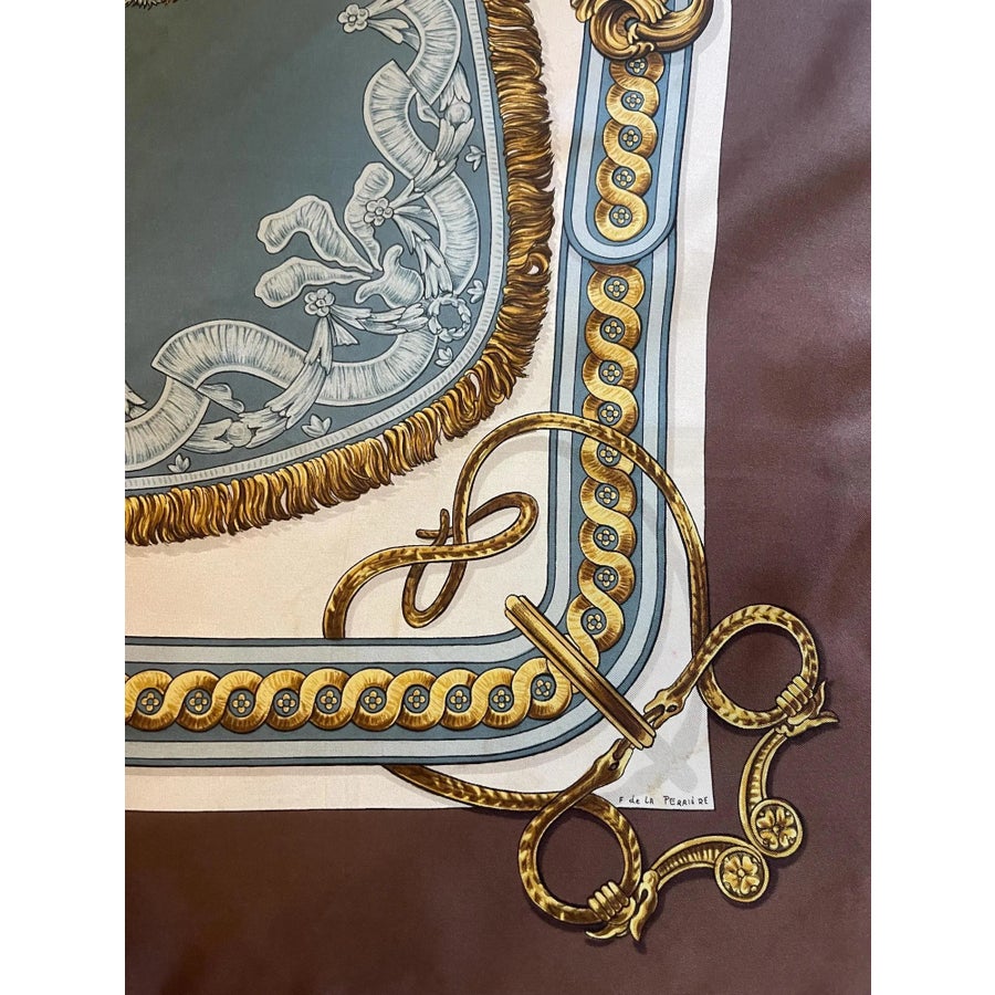 Hermes Bride De Cour 1987 Silk Scarf “Francoise De La Perriere