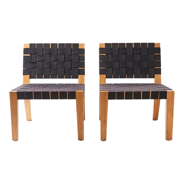 1960s Webbed Jens Risom Style Side Chairs - a Pair For Sale