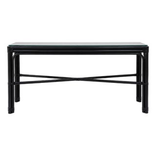 Vintage Faux Bamboo Rattan Console Table – Benjamin Moore Old Navy For Sale