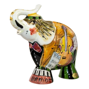 1990s Anatoly Turov Large Ceramic Circus Elephant Signed and Numbered
