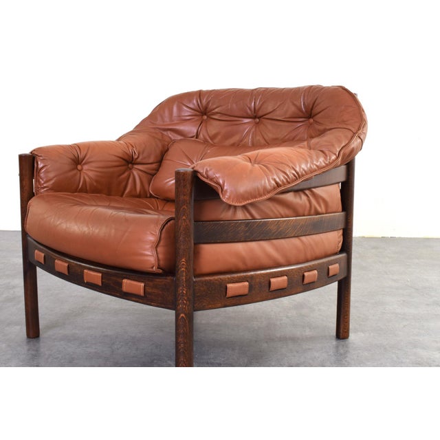 Mid-Century Oak & Leather Armchair by Arne Norell for Coja, 1960s. For Sale - Image 9 of 13