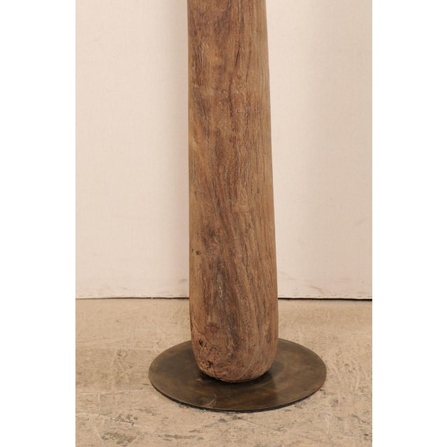 19th Century British Colonial Carved Wood Column on Stand For Sale - Image 11 of 11