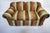 Late 20th Century Custom Edward Ferrell Silk Stripe Loveseat Edward Ferrell two-seater skirted loveseat, with large rolled...