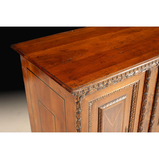 Italian Italian Hand-Carved Walnut Credenza For Sale - Image 3 of 4