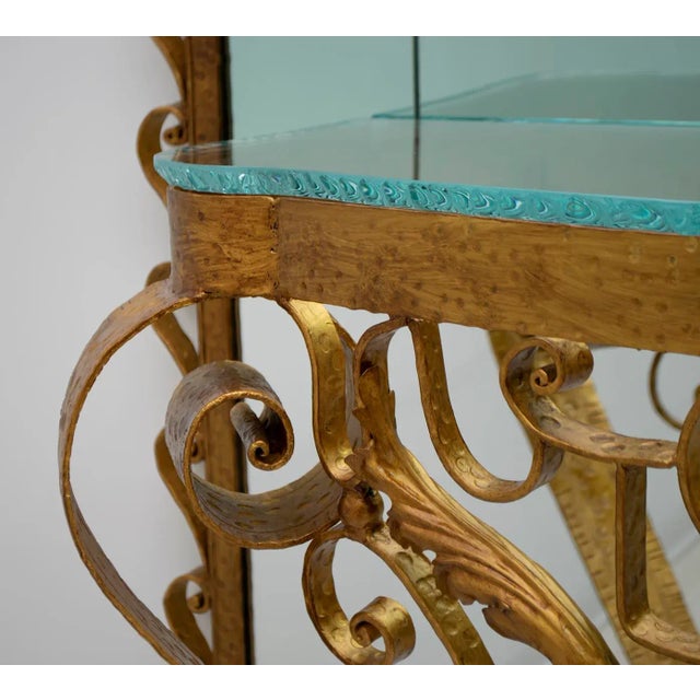 Italian Mirrored Glass and Wrought Iron Dressing Table by Pier Luigi Colli, 1950s For Sale - Image 10 of 17