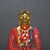 Glass Colored-Glass Buddha Figurine — Seated on Lotus Throne, Red & Gold Robes For Sale - Image 7 of 9