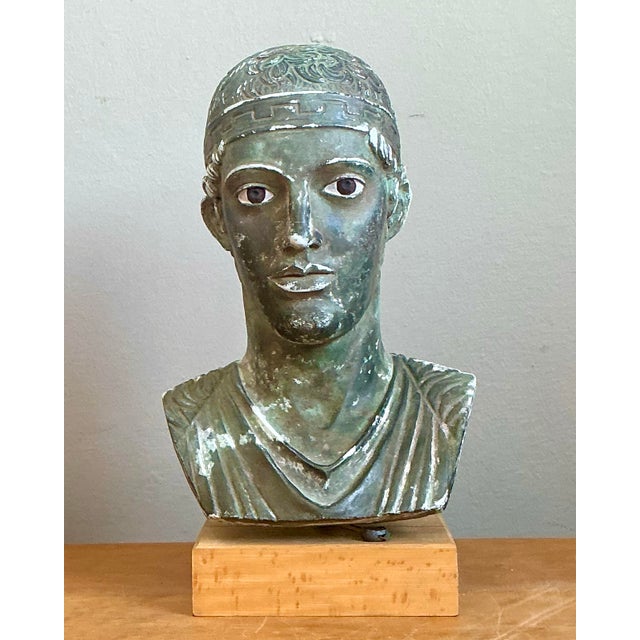 Vintage Classical Greek Style Plaster Bust For Sale - Image 11 of 12