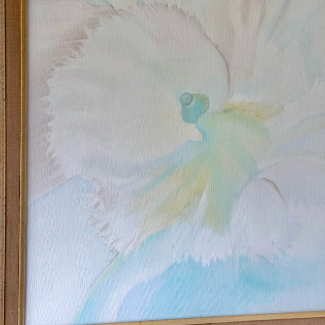1980s Pommie Echok.Orchid Oil Painting For Sale - Image 4 of 9