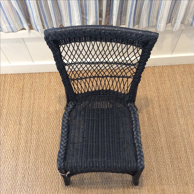 Vintage Blue Wicker Accent Chair Chairish