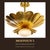 Handmade Brass Flower Chandelier, Hammered Lotus Ceiling Light, Antique Brass Floral Pendant, Art Deco Luxury Ceiling Fixture 28 Inches For Sale - Image 13 of 14