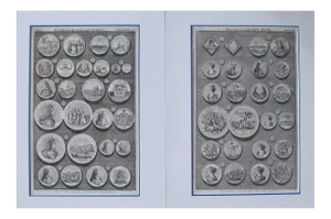 Original 1745 British Engravings, Medals of King William & Queen Mary, Matted - Set of 2