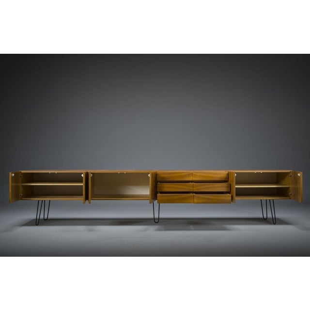 Mid-Century Modern Mid-Century Wall Unit Cabinet and Sideboard in Walunt, 1970s, Set of 2 For Sale - Image 3 of 17