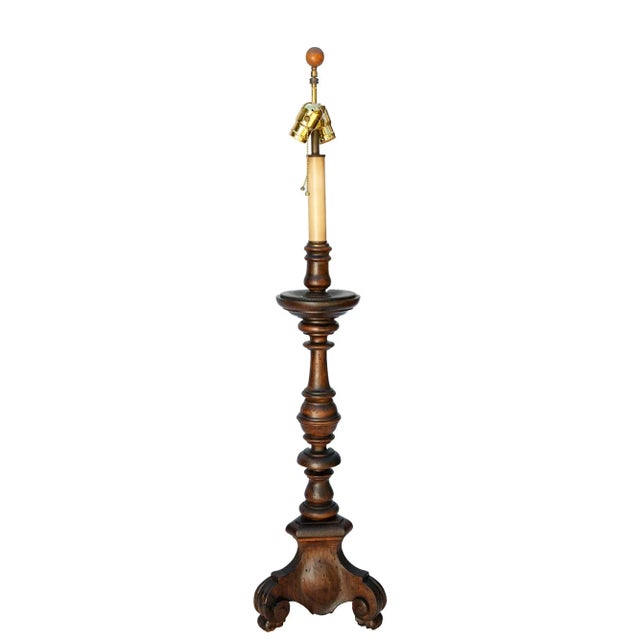 Chapman vintage wood candlestick lamp chairish