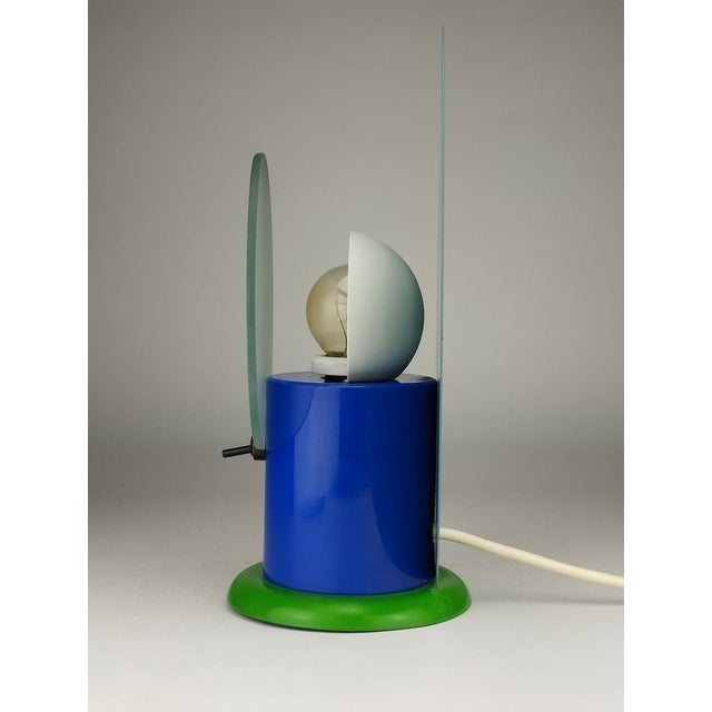 Blue Round Table Lamp by Michele De Lucchi for Bieffeplast, 1983 For Sale - Image 8 of 15