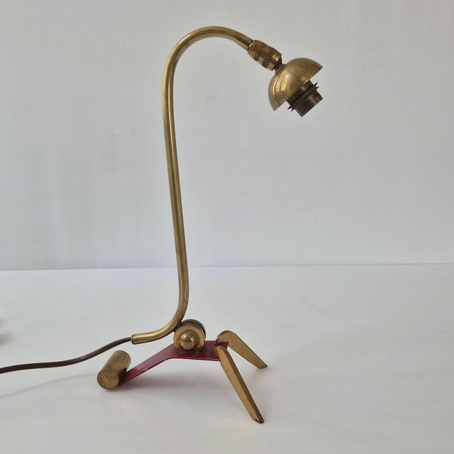 Vintage Adjustable Table Lamp in Brass and Steel, 1950s For Sale - Image 13 of 15
