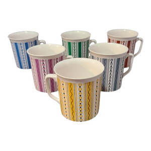 Mid-Century Modern Multi Color Villeroy & Boch Hot Coco Mugs- Set of 6