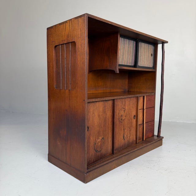 1920s Small Japanese Asymmetrical Storage Cabinet, 1920s For Sale - Image 5 of 18
