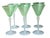 Set of 6 Stevens & Williams Green & White Opaline Glass Cocktail Wine Stems