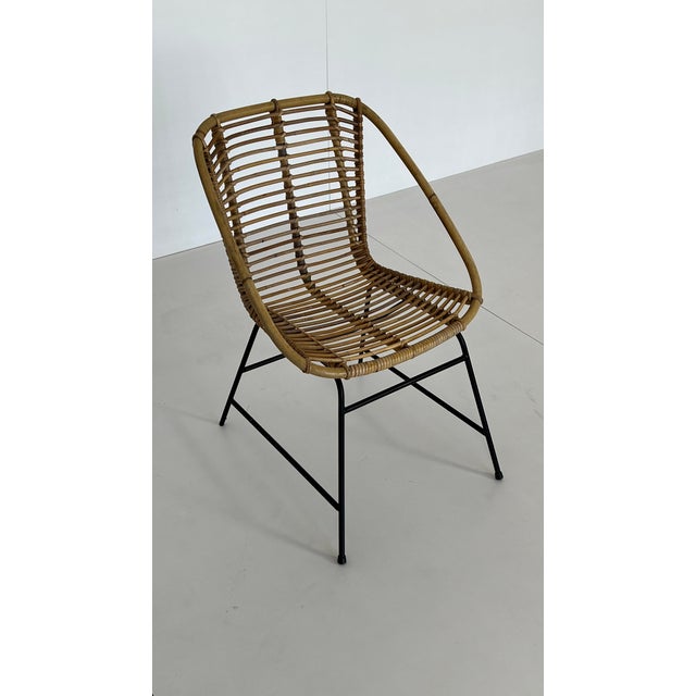 Mid-Century Modern Vintage Wicker Rattan Chair, 1960s For Sale - Image 3 of 10
