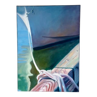Original Oil on Canvas "Bateau De Peche Huile" By, Jules Landry For Sale