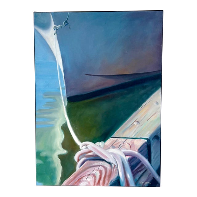 Original Oil on Canvas "Bateau De Peche Huile" By, Jules Landry For Sale