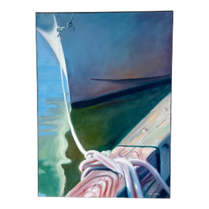 Original Oil on Canvas "Bateau De Peche Huile" By, Jules Landry