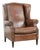 Large Vintage Wing Club Chair in Sheepskin Leather For Sale