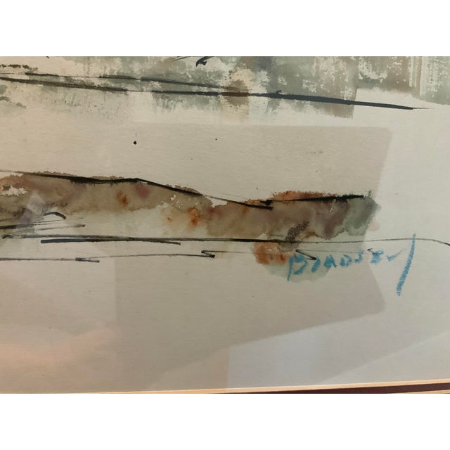 Mid 20th Century 20th Century Coastal Birdsey Watercolor For Sale - Image 5 of 7