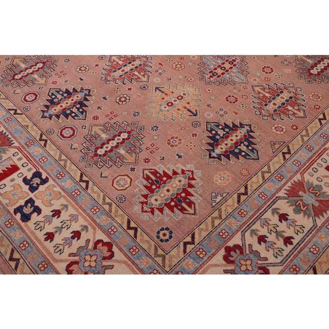 Boho Chic Bohemian Kazak Rose/Beige Wool Rug - 9'1''x12'0'' For Sale - Image 3 of 10