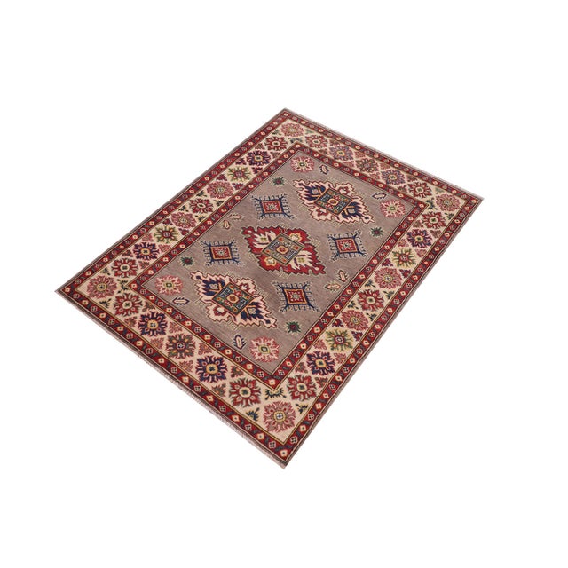 Southwestern Kazak Gray/Beige Wool Rug - 3'10''x5'10'' For Sale - Image 10 of 10