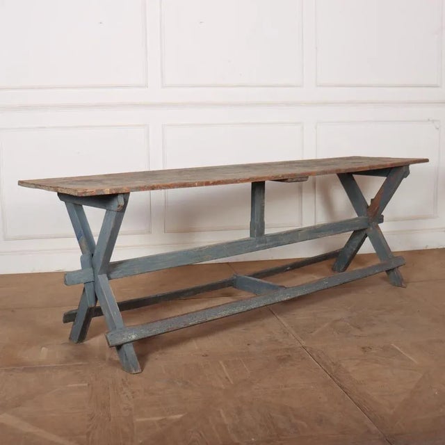 Blue English Tavern Table For Sale - Image 8 of 8