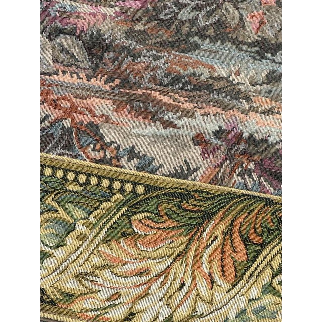 Vintage French Jacquard Verdure Tapestry in the style of Aubusson, 1970s For Sale - Image 17 of 18