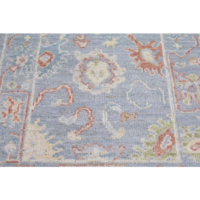 Turkish Turkish Oushak Hand Knotted Wool Rug, 2'5"x8' For Sale - Image 3 of 4