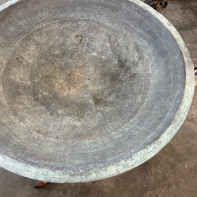 Metal Mid 20th Century Large Verdigris Copper Charger For Sale - Image 7 of 10