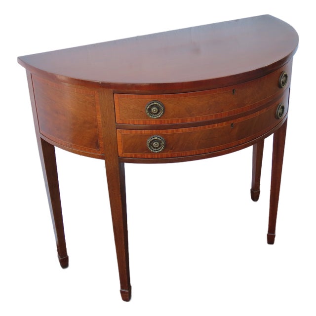 1940s Demilune Console Table Buffet Server 6562 For Sale