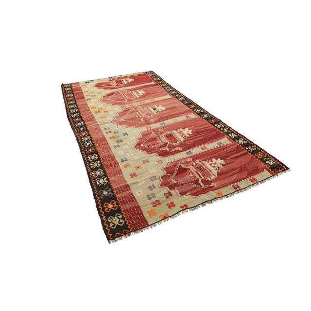 Islamic Vintage Turkish Prayer Kilim Rug For Sale - Image 3 of 7