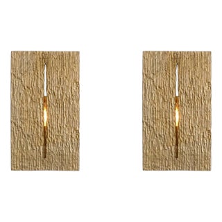 Polished Brass and Metal Wall Lamps, Set of 2 For Sale