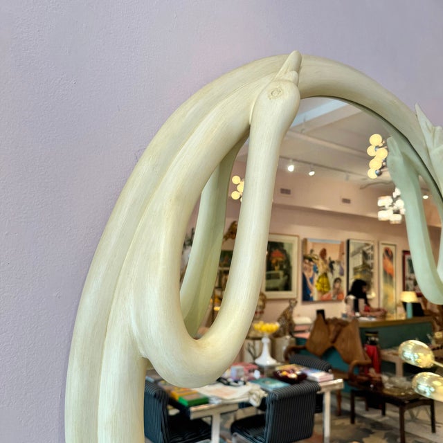 Vintage Circular Cream Swan Mirror For Sale - Image 4 of 8
