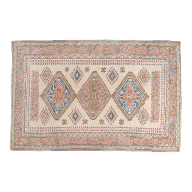 Mid 20th Century Geometric Turkish Wool Rug For Sale